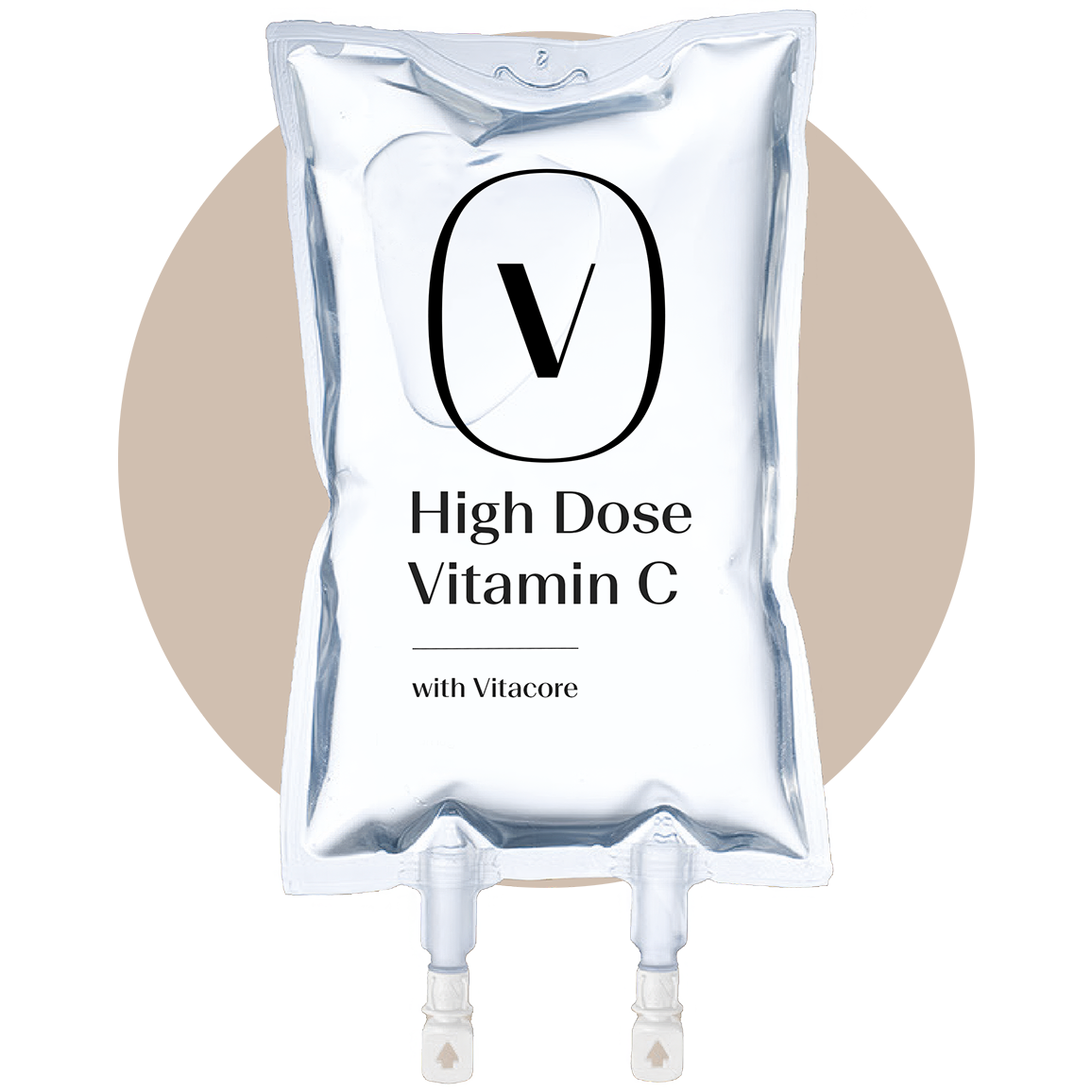 High Dose Vitamin C IV Therapy bag from Vitalounge, offering IV therapy, IV infusions, and IV drips in Orlando, Winter Park, Lake Nona, Lake Mary, O-Town, and Winter Garden for enhanced immunity and well-being.